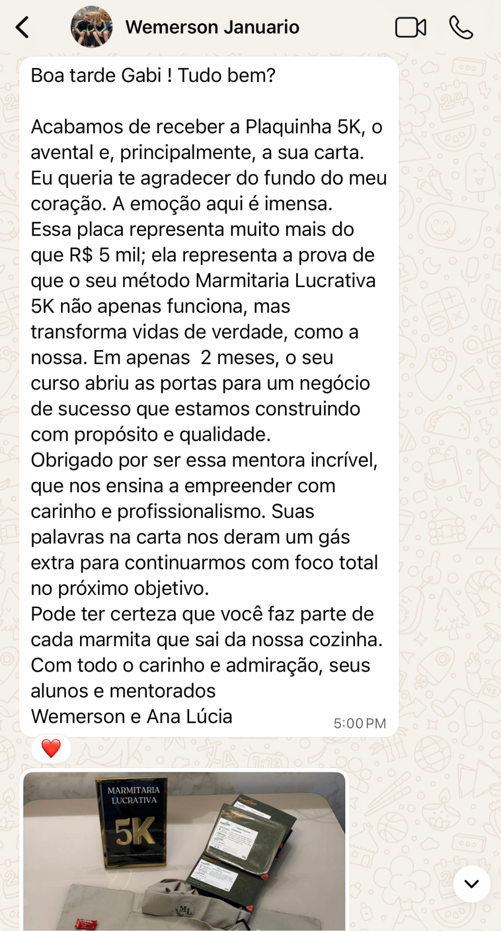 Depoimento de aluna 8